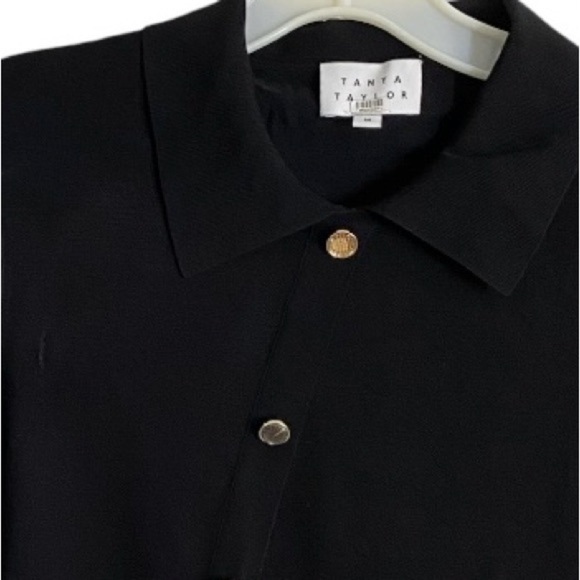 Tanya Taylor Knit Faux Cardigan Top Asymmetrical Hemline Long Sleeve Medium - Picture 6 of 8